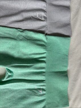 Gymshark high waist leggings- Mint & Light Gray